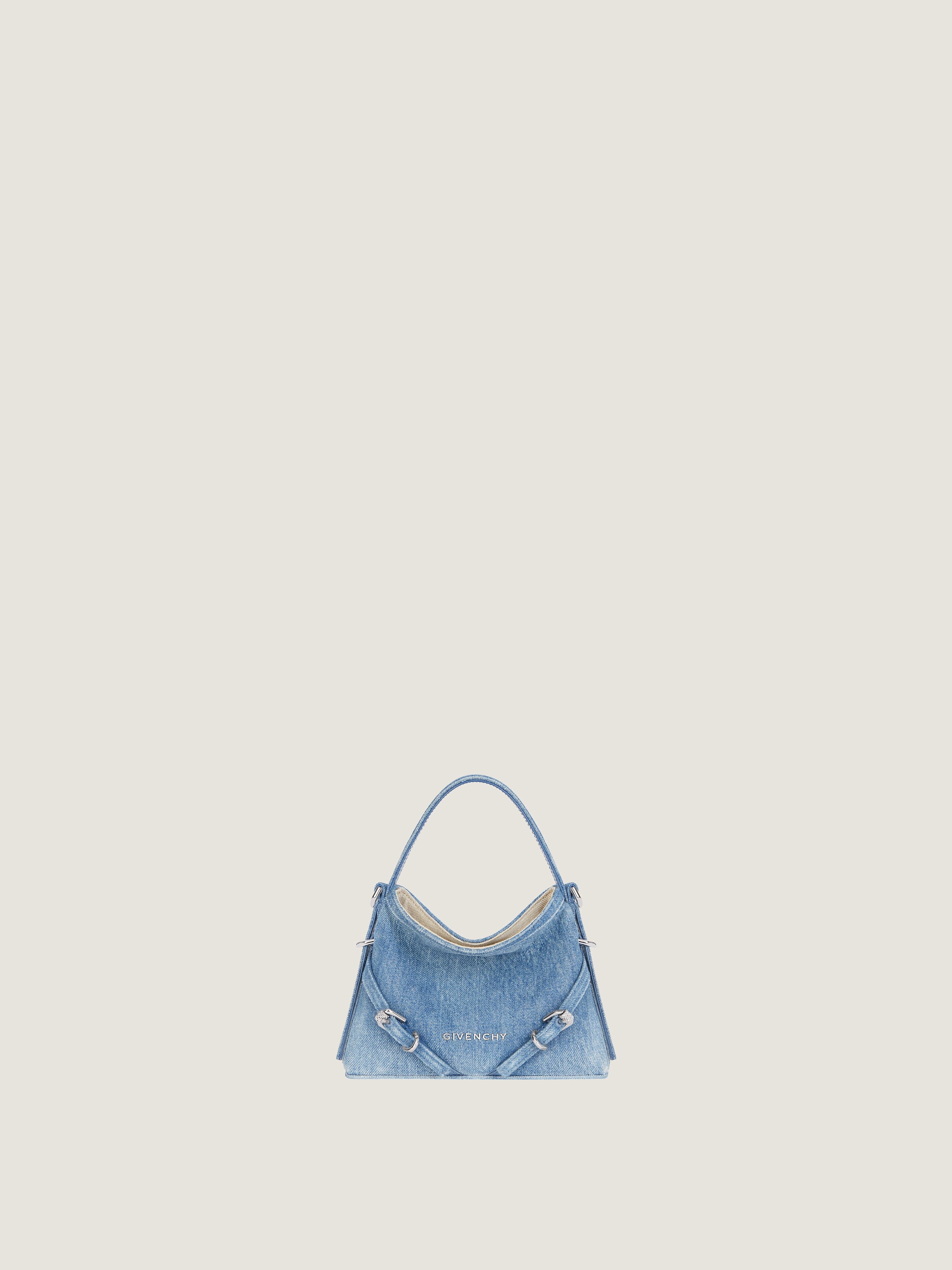 Nano Voyou bag in washed denim